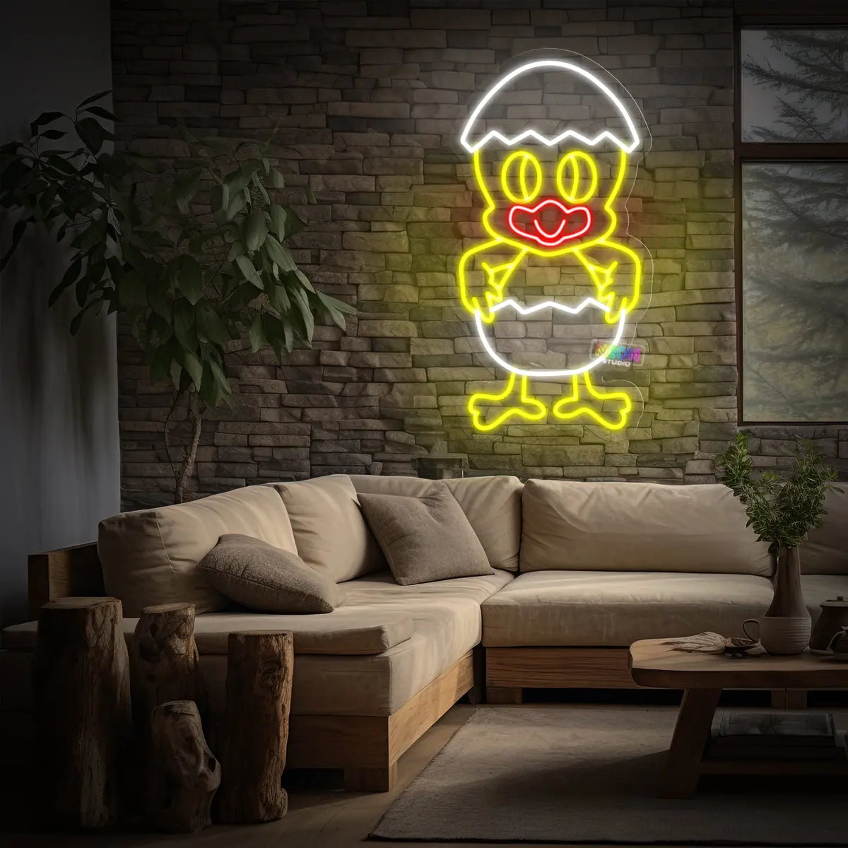 Easter cracked egg neonskylt